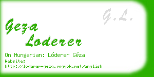 geza loderer business card